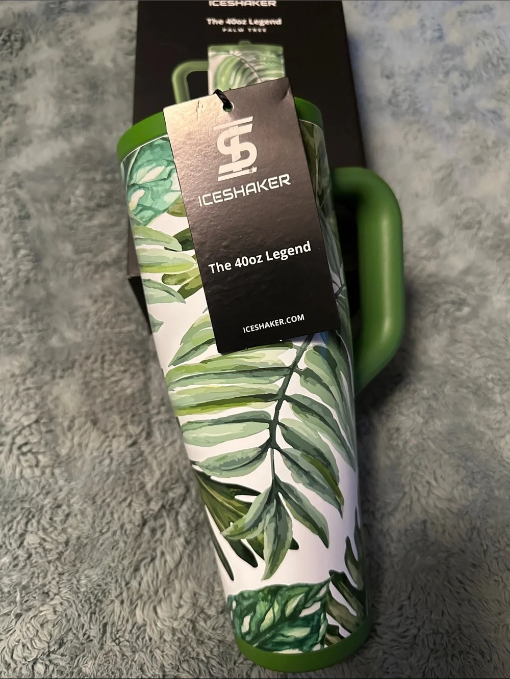 The 40oz Legend Palm Tree Green Travel Tumbler